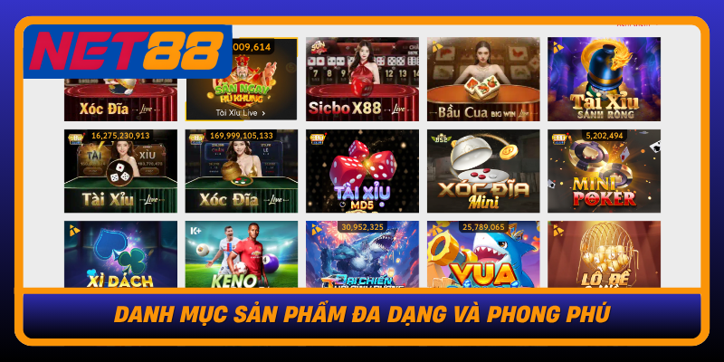 Khám Phá Nhà Cái Uy Tín Online Net88 - Nơi Đam Mê Được Thỏa Sức 14 Danh Muc San Pham Da Dang Va Phong Phu1